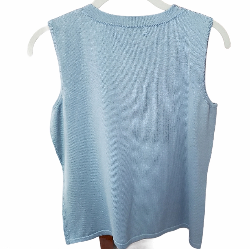Kate Hill Silk Sparkly Top Blue M - Picture 3 of 3